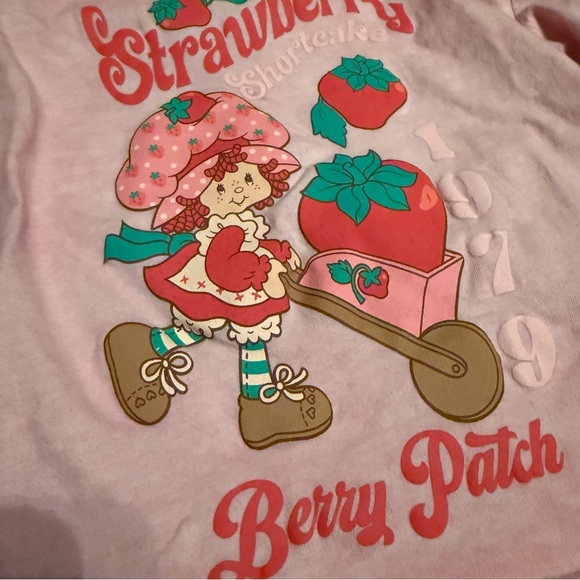 STRAWBERRY SHORTCAKE SHIRT Girls 6/6x Pink Long Sleeve Top T "Berry Patch" - Picture 2 of 4